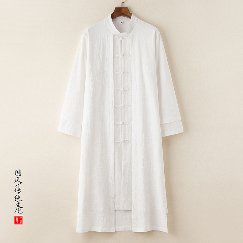唐装棉麻披风外套中式长衫居士服