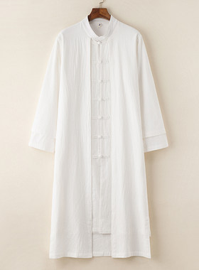 唐装棉麻披风外套中式长衫居士服