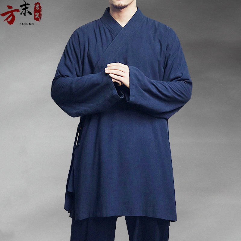 棉麻中长款汉服男禅服道袍外套