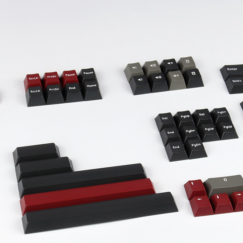 BELLY SPIRIT DOLCH GRAY AND BLACK COLOR MATCHING COMPLETE SET OF SUPPLEMENTARY KEYCAPS SPACE KEY ENTER KEY ORIGINAL HEIGHT PBT MATERIAL