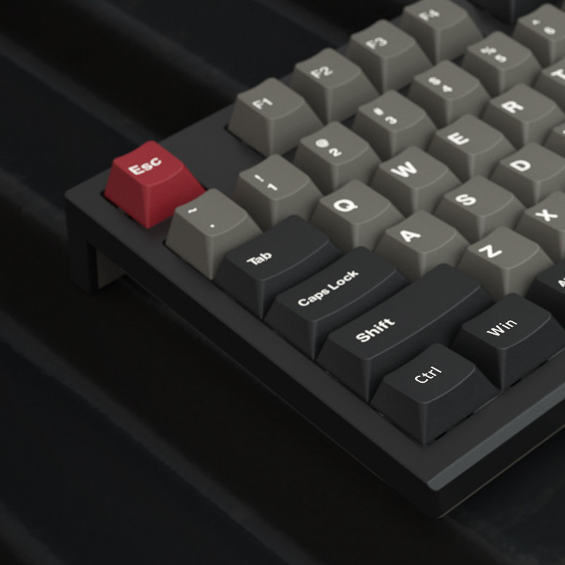 BELLY SPIRIT DOLCH GRAY AND BLACK COLOR MATCHING COMPLETE SET OF SUPPLEMENTARY KEYCAPS SPACE KEY ENTER KEY ORIGINAL HEIGHT PBT MATERIAL