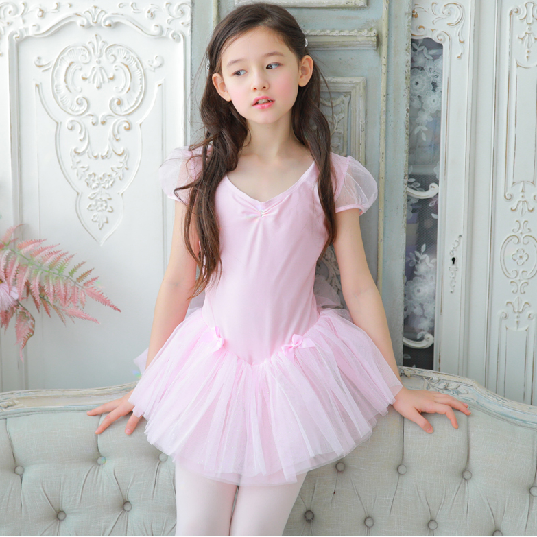 韩国进口女孩舞蹈启蒙课漂亮蓬蓬裙 儿童跳舞学习舒适软纱芭蕾裙