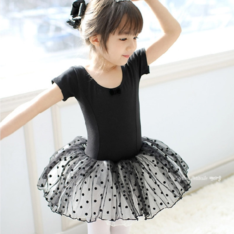 韩国进口儿童舞蹈练功服装 女孩棉莱卡跳舞纱裙 幼儿芭蕾蓬蓬裙子