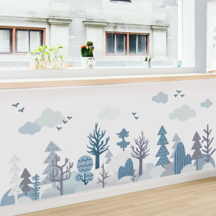 卧室客厅墙面装 饰遮丑补洞贴纸墙贴画美化墙纸自粘踢脚线墙角墙画