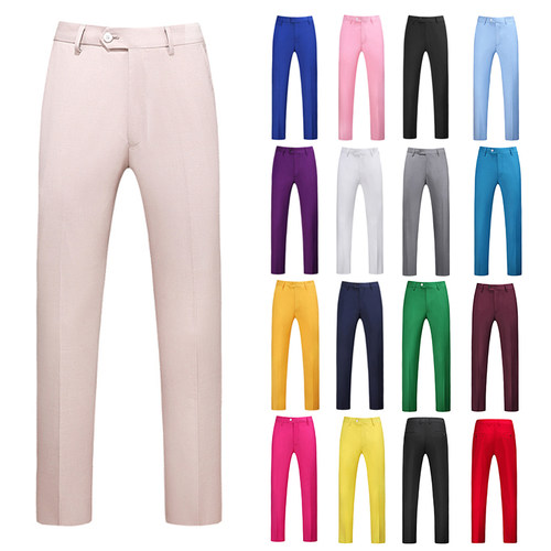 纯色长裤西裤商务男士休闲裤修身