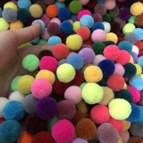 晴纶球开司米球2cm直径多色毛球