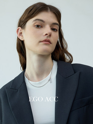 EGOACC小方牌项链情侣锁骨链