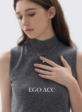 EGOACC冷淡风水滴银豆子项链