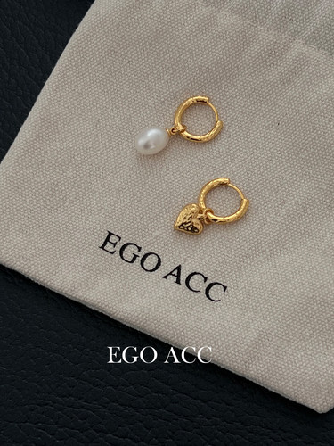 EGOACC不对称爱心天然珍珠耳环