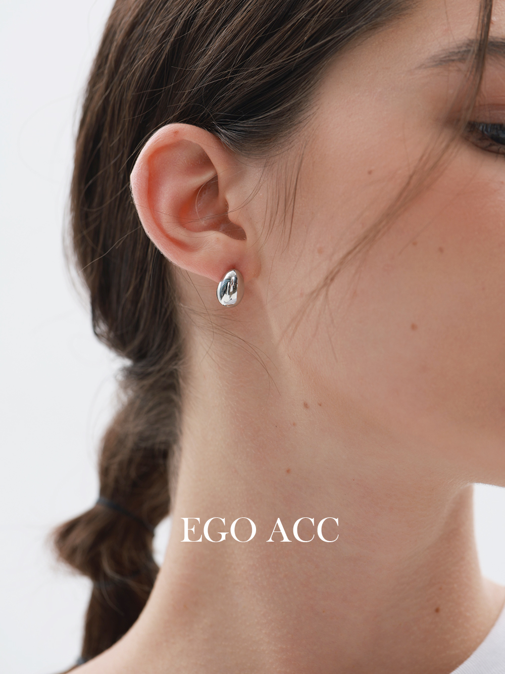 EGOACC冷淡风小豆丁金属耳环