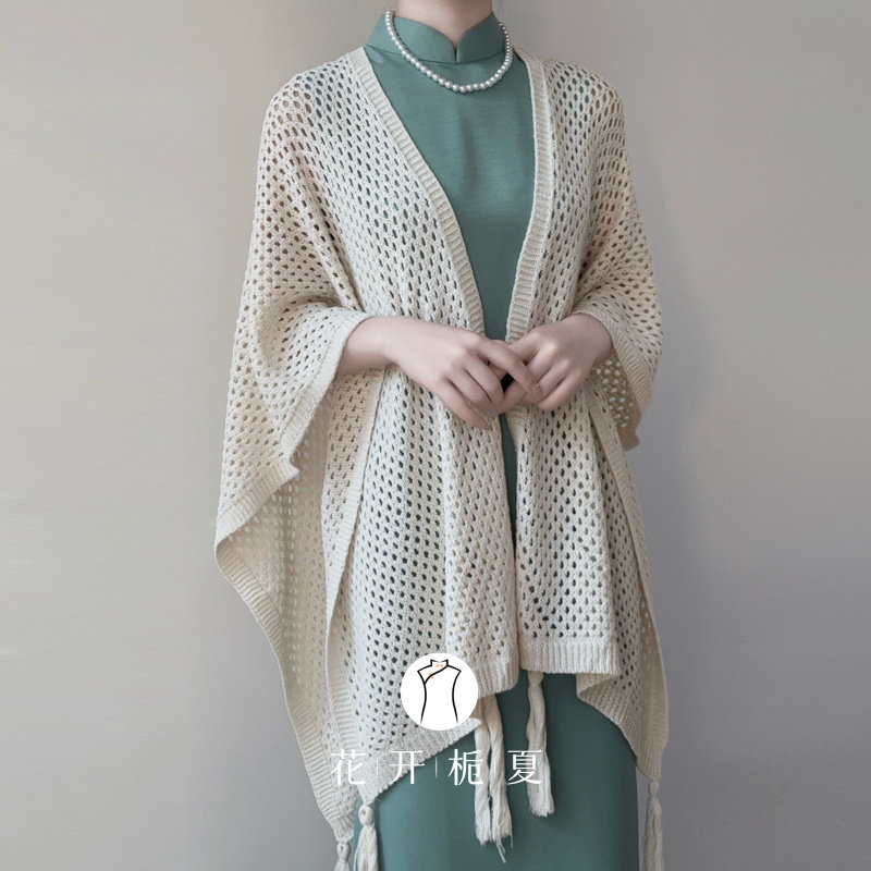 文艺复古百搭镂空针织披肩