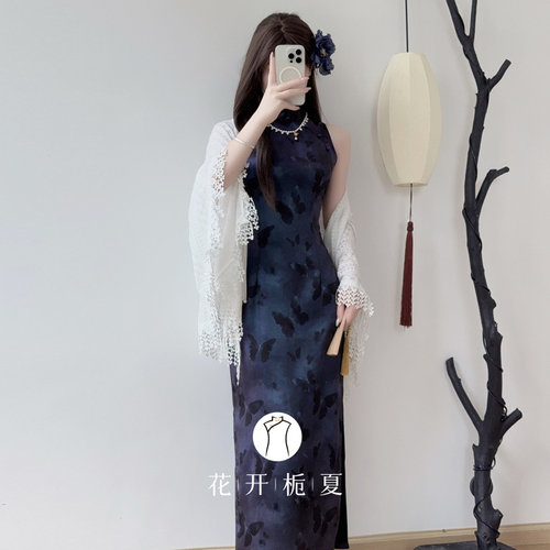 老上海复古风气质长款旗袍
