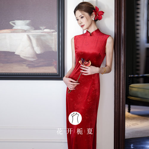 新中式绝美气质红色旗袍敬酒服