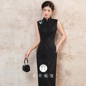 黑天鹅 改良年轻款 无袖 旗袍2026春夏新款 少女连衣裙 黑色新中式