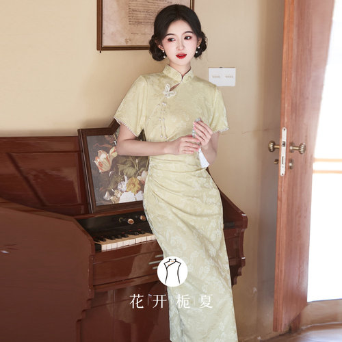 黄色旗袍女新中式日常可穿