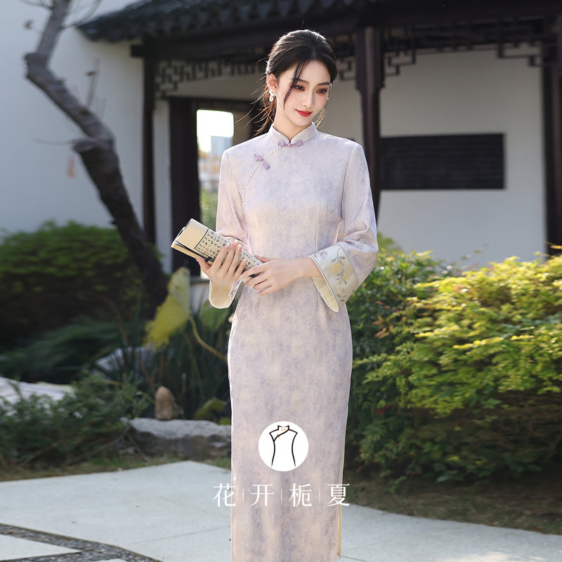 绝美新中式紫色旗袍2025冬季新款加绒保暖年轻款少女连衣裙11/28