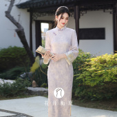 少女连衣裙11 绝美新中式 加绒保暖年轻款 新款 紫色旗袍2025冬季