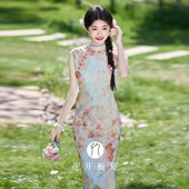 国风清冷气质绝美高级小礼服 2026巨好看旗袍新中式 海棠