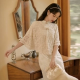 Кружевная осенняя ретро куртка, короткое ципао, накидка, коллекция 2022