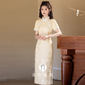 改良年轻款 黄色旗袍旗袍古法双襟新中式 少女高级感 可甜