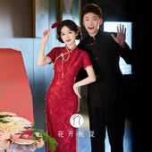 改良新娘敬酒服回门礼服订婚连衣裙 红色旗袍新中式 熹华