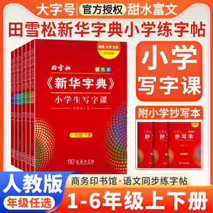 新华字典小学生写字课 田雪松寒假字帖一二三四五六年级上下册人教版小学生语文同步练字帖大字护眼字词句楷书练习册生字抄写本