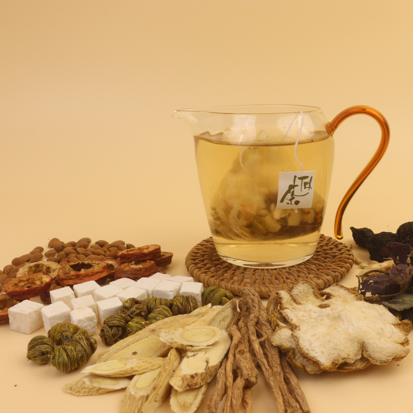 三党参佛手黄芪麦芽桔梗紫苏铁皮石斛乌梅郁李仁茯苓山楂花草茶焦