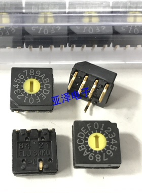 DRS3016日本FUJISOKU富士0-F旋转拨码开关16档位8421C编码器4:1