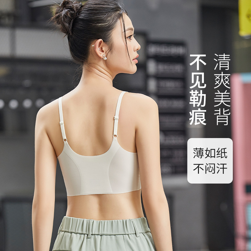 无痕内衣女美背小胸聚拢夏天薄款透气无钢圈运动舒适防下垂文胸罩
