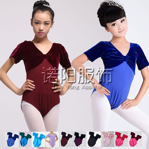 练功儿童练功服短袖丝绒夏季女童