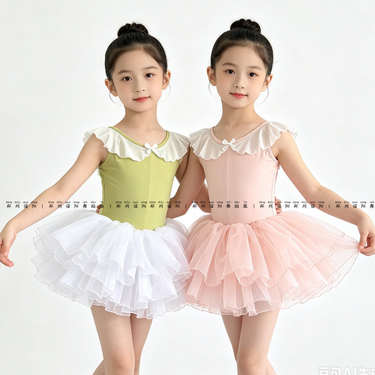 少儿童芭蕾舞蹈服夏季无袖花边幼儿艺考练功服女童跳舞可爱形体服