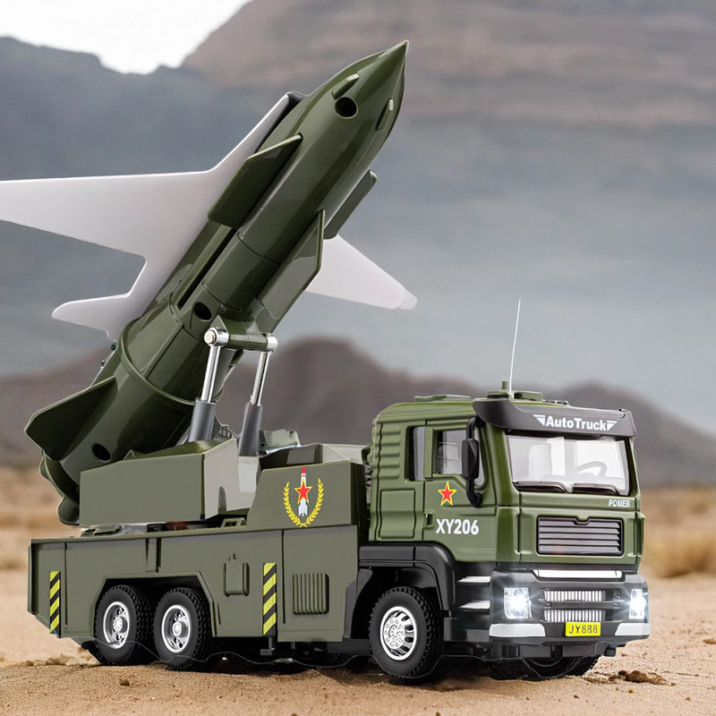 仿真合金无人机发射车儿童玩具车男孩汽车模型导弹车礼物收藏