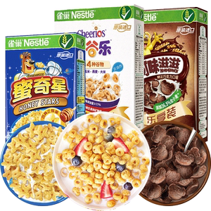 雀巢脆谷乐麦片可可味滋滋巧克力谷物圈儿童早餐蛋奶星星即食冲饮