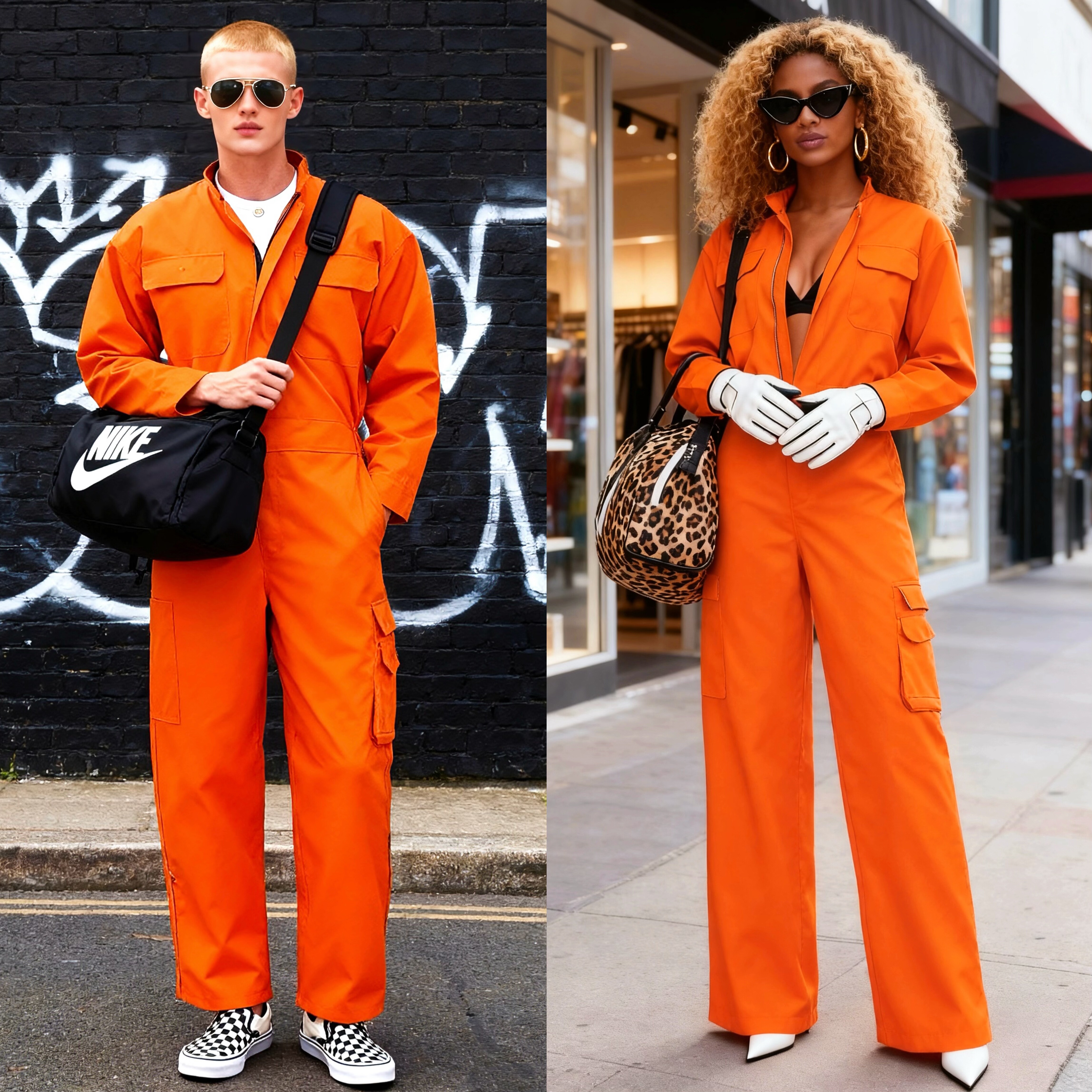 美式嘻哈帅气连体裤工装连体服