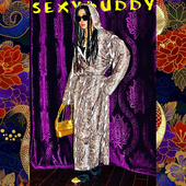 BUDDYBODY摩登设计感超长系带缎面丝滑宽松印花性感蛇纹连帽睡袍