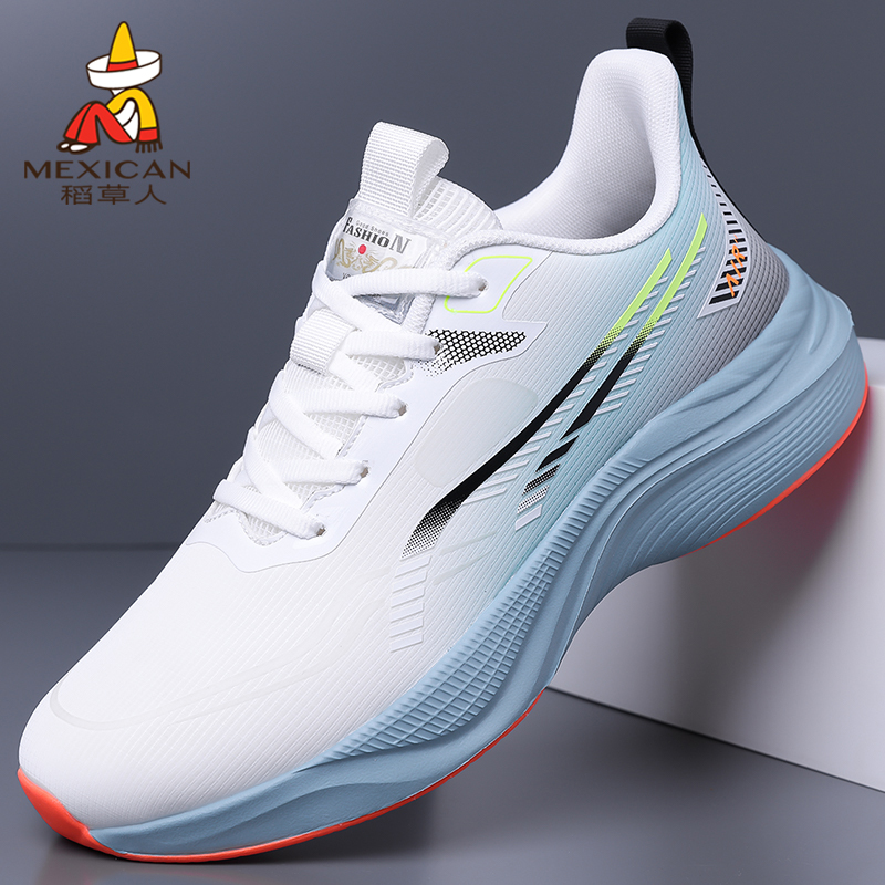 稻草人透气网面薄款软底减震运动