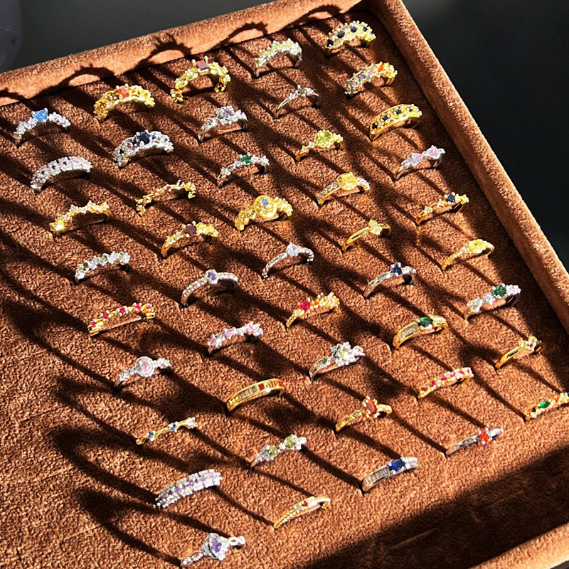 中古风BUGIEL彩宝系列开口戒指女简约时尚小众设计甜酷轻奢高级感