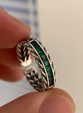 独特设计祖母绿锆石编织麻