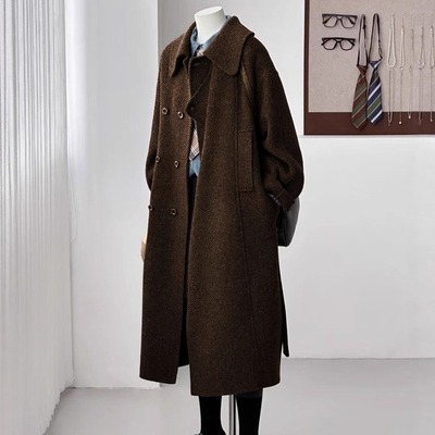 高级感羊毛呢大衣女长款呢子外套