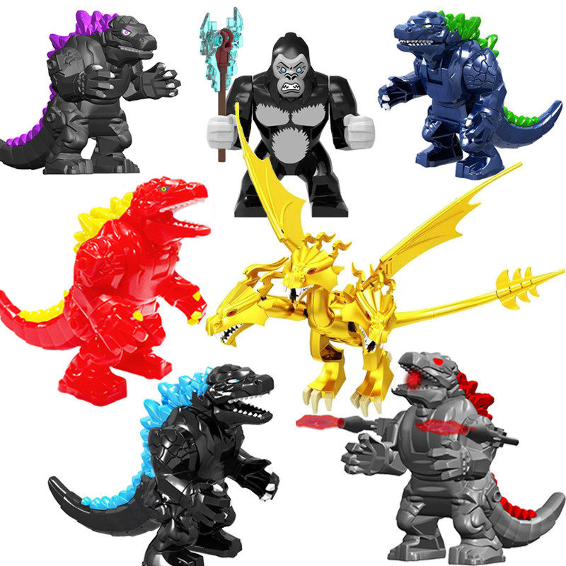 适用乐高哥斯拉大战金刚王者基多拉怪兽骷髅岛背鳍巨斧积木人玩具,玩具/童车/益智/积木/模型,积木人,淘宝优惠券,粉丝福利购,淘宝优惠卷