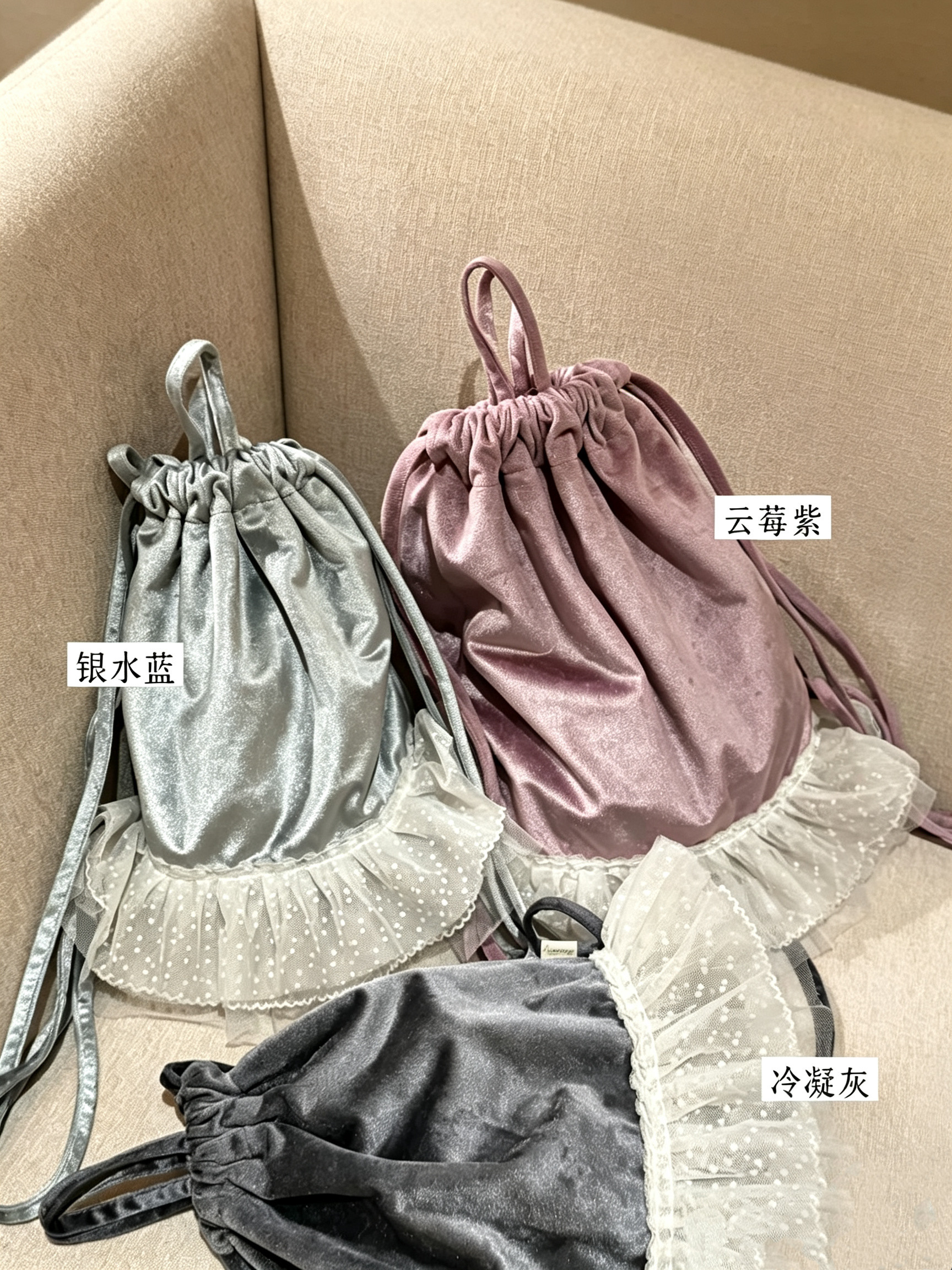 「绒梦芭蕾」波点芭蕾风双肩包·在逃公主冬季日常通勤包抽绳包