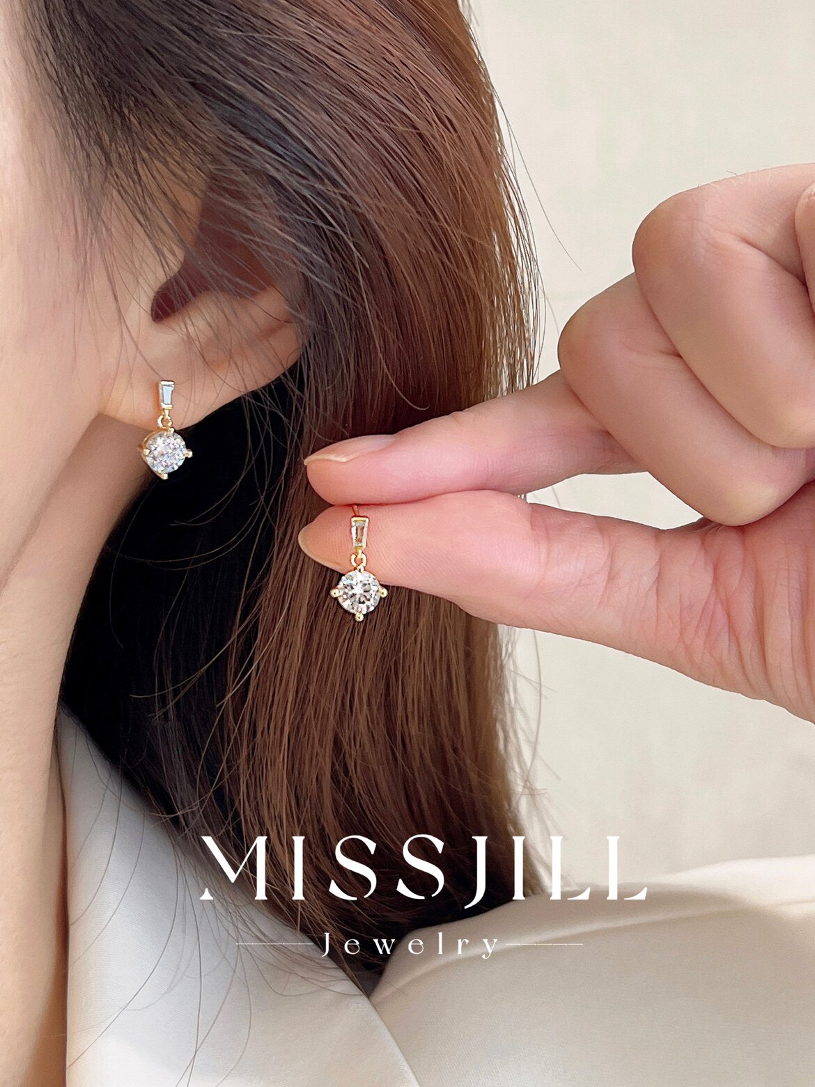 MISSJILL·熠熠星光|S925通体纯银镀14K金小众气质设计耳钉耳饰