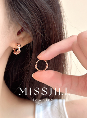 MISSJILL·猪鼻子耳圈 小众设计精致高级通体925纯银通勤耳圈耳环