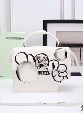 OFF WHITE 20SS 箭头jitney1.4 镂空包皮手柄斜跨单肩手提OW女包