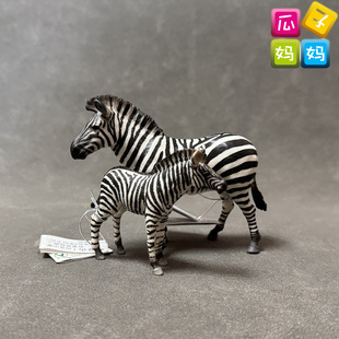 英国collecta我你他平原斑马与幼崽仿真草原动物模型玩具88830