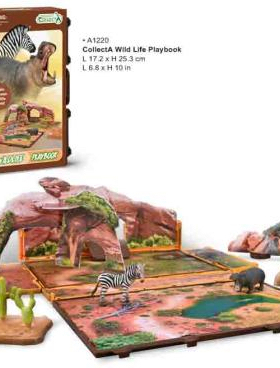 Collecta2025年迷你野生动物书玩具套装仿真动物场景A1220