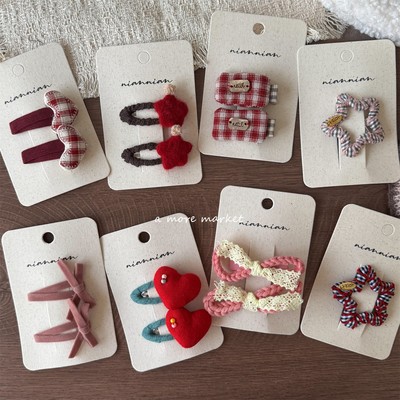 满3卡包邮niannian念念秋冬儿童发夹韩系女孩刘海夹公主宝宝边夹