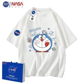 NASA联名哆啦A梦潮牌男士男装T恤宽松休闲运动夏季纯棉短袖半袖