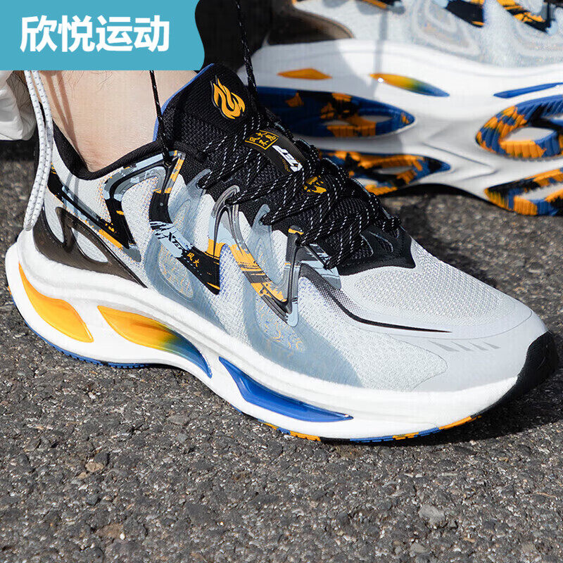 新款 风火跑步鞋|谢霆锋同款春季男鞋动力巢马小道 xtep/特步系带
