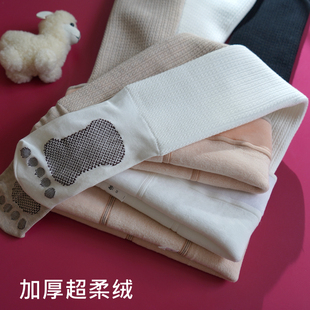 秋冬女童连裤袜加绒儿童打底裤加厚绒保暖白色舞蹈袜防滑连脚袜